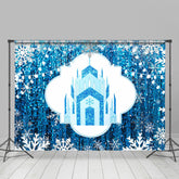 Lofaris Blue Castle And Snowflake Winter Backdrop For Party